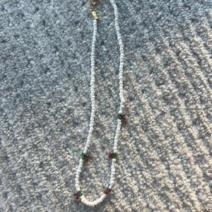 Beaded cherry necklace